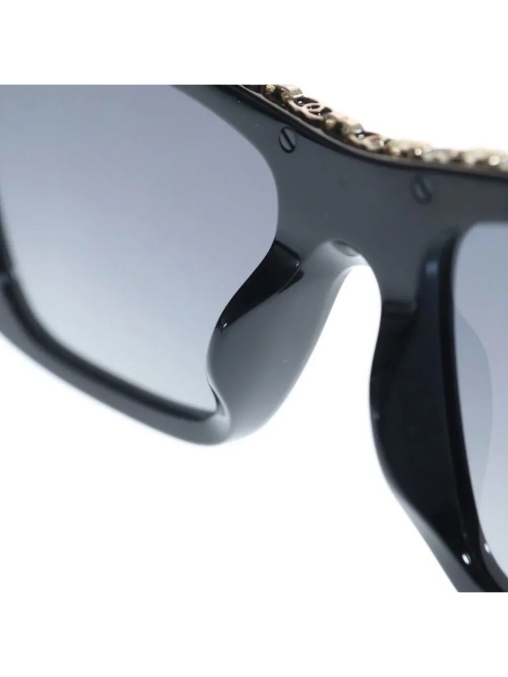 Chanel Butterfly Shape Sunglasses Chain Black Gold 54 Eyewear